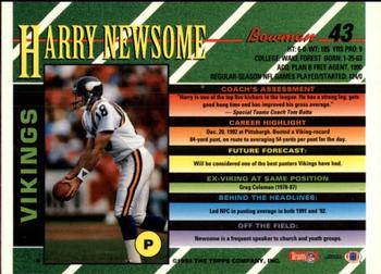 1993 Bowman #43 Harry Newsome Back