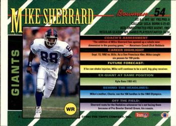 1993 Bowman #54 Mike Sherrard Back