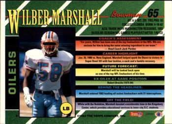 1993 Bowman #65 Wilber Marshall Back