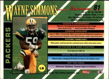 1993 Bowman #81 Wayne Simmons Back