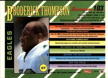 1993 Bowman #103 Broderick Thompson Back
