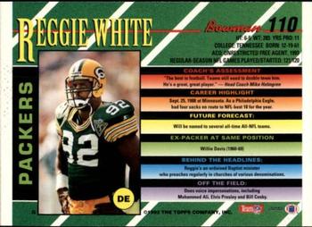 1993 Bowman #110 Reggie White Back