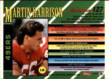 1993 Bowman #127 Martin Harrison Back