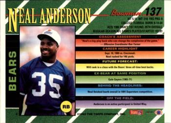 1993 Bowman #137 Neal Anderson Back