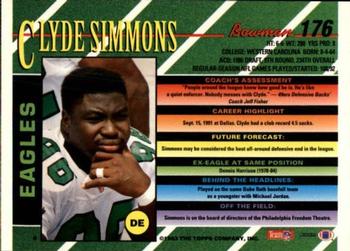 1993 Bowman #176 Clyde Simmons Back