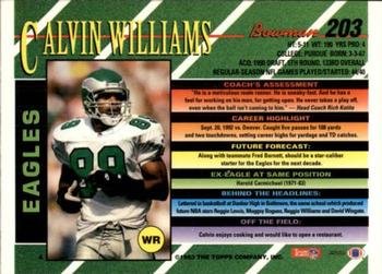 1993 Bowman #203 Calvin Williams Back