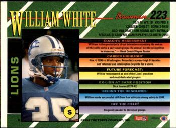 1993 Bowman #223 William White Back