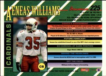 1993 Bowman #225 Aeneas Williams Back