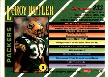 1993 Bowman #233 LeRoy Butler Back