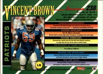 1993 Bowman #238 Vincent Brown Back