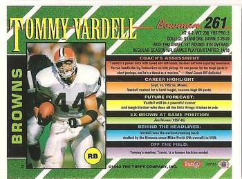1993 Bowman #261 Tommy Vardell Back