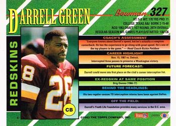 1993 Bowman #327 Darrell Green Back