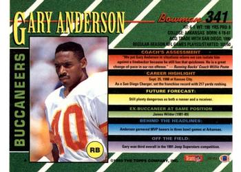 1993 Bowman #341 Gary Anderson Back