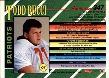 1993 Bowman #347 Todd Rucci Back