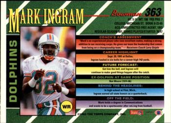 1993 Bowman #363 Mark Ingram Back