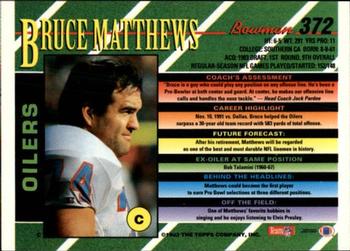 1993 Bowman #372 Bruce Matthews Back