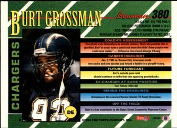 1993 Bowman #380 Burt Grossman Back