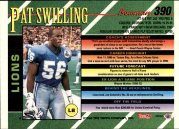 1993 Bowman #390 Pat Swilling Back
