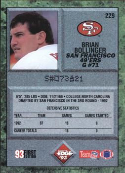 1993 Collector's Edge #229 Brian Bollinger Back