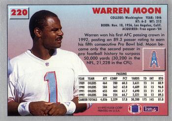 1993 Fleer #220 Warren Moon Back