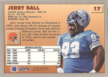 1993 Fleer #17 Jerry Ball Back