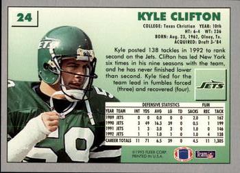 1993 Fleer #24 Kyle Clifton Back