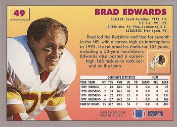 1993 Fleer #49 Brad Edwards Back