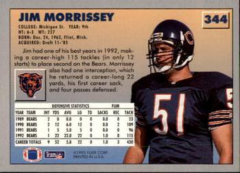 1993 Fleer #344 Jim Morrissey Back