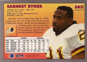 1993 Fleer #363 Earnest Byner Back
