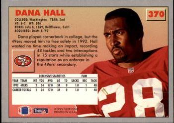1993 Fleer #370 Dana Hall Back