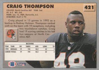 1993 Fleer #421 Craig Thompson Back