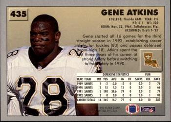 1993 Fleer #435 Gene Atkins Back