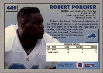 1993 Fleer #449 Robert Porcher Back