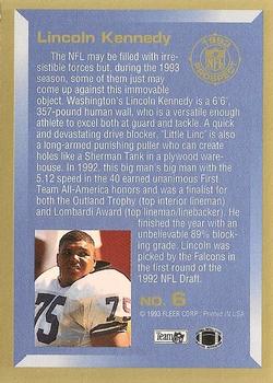 1993 Fleer - 1993 Prospects #6 Lincoln Kennedy Back