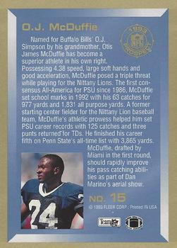 1993 Fleer - 1993 Prospects #15 O.J. McDuffie Back
