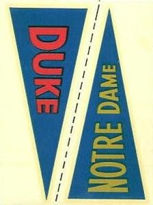 1960 Fleer - College Pennant Decals #NNO Duke / Notre Dame Front