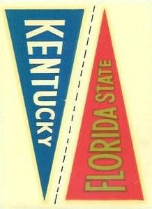 1960 Fleer - College Pennant Decals #NNO Florida State / Kentucky Front