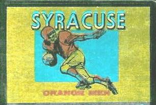 1960 Topps - Metallic Stickers #NNO Syracuse Orangemen Front