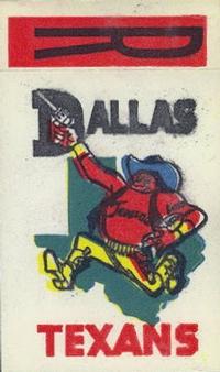 1961 Topps - Flocked Stickers #NNO Dallas Texans R Front