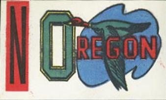 1961 Topps - Flocked Stickers #NNO Oregon Ducks N Front