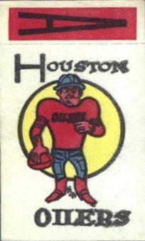1961 Topps - Flocked Stickers #NNO Houston Oilers A Front