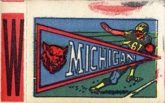 1961 Topps - Flocked Stickers #NNO Michigan Wolverines W Front