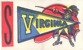 1961 Topps - Flocked Stickers #NNO Virginia Cavaliers S Front