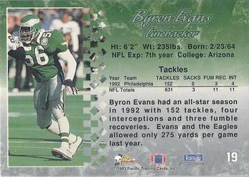 1993 Pacific #19 Byron Evans Back