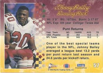 1993 Pacific #57 Johnny Bailey Back