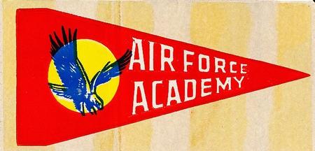 1964 Topps - Pennant Stickers #NNO Air Force Falcons Front
