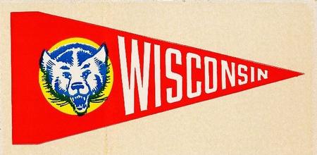 1964 Topps - Pennant Stickers #NNO Wisconsin Badgers Front