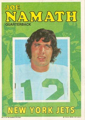 1971 Topps - Posters #4 Joe Namath Front