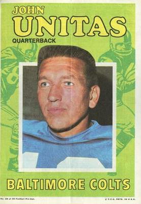 1971 Topps - Posters #29 Johnny Unitas Front