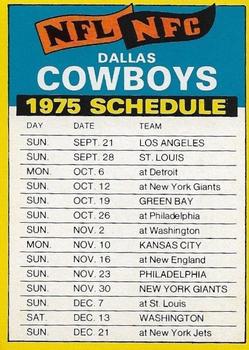 1975 Topps - Team Checklists #NNO Dallas Cowboys Front